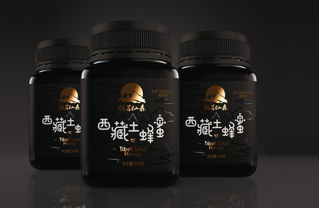 牧茸仙森西藏土蜂蜜包装设计